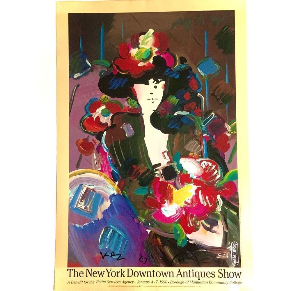 PETER MAX Signed “The Brown Lady” Poster (1990)